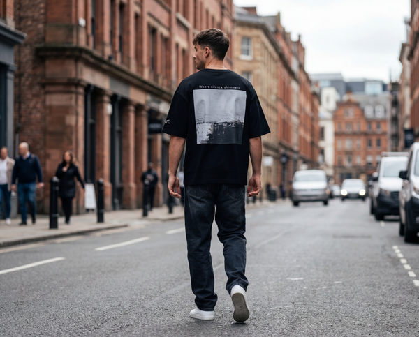 SHORE アートバックプリント オーバーサイズTシャツ