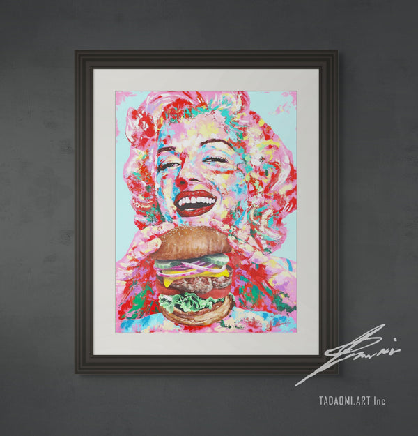 Marilyn with burger | Limited Edition Print