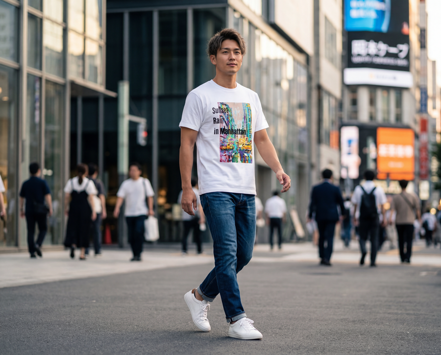 モデル身長:175cm 着用サイズ:M 標準的なレギュラーフィットシルエット。 肩幅に自然にフィットし、すっきりとしたバランスで着用できます。
