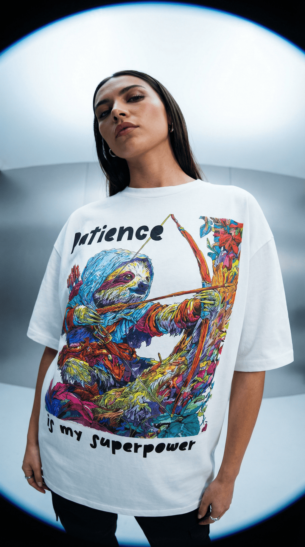 Klassisches Jugend-T-Shirt Faultier×Bogenschießen (Damen) / SIGNATURE LABEL