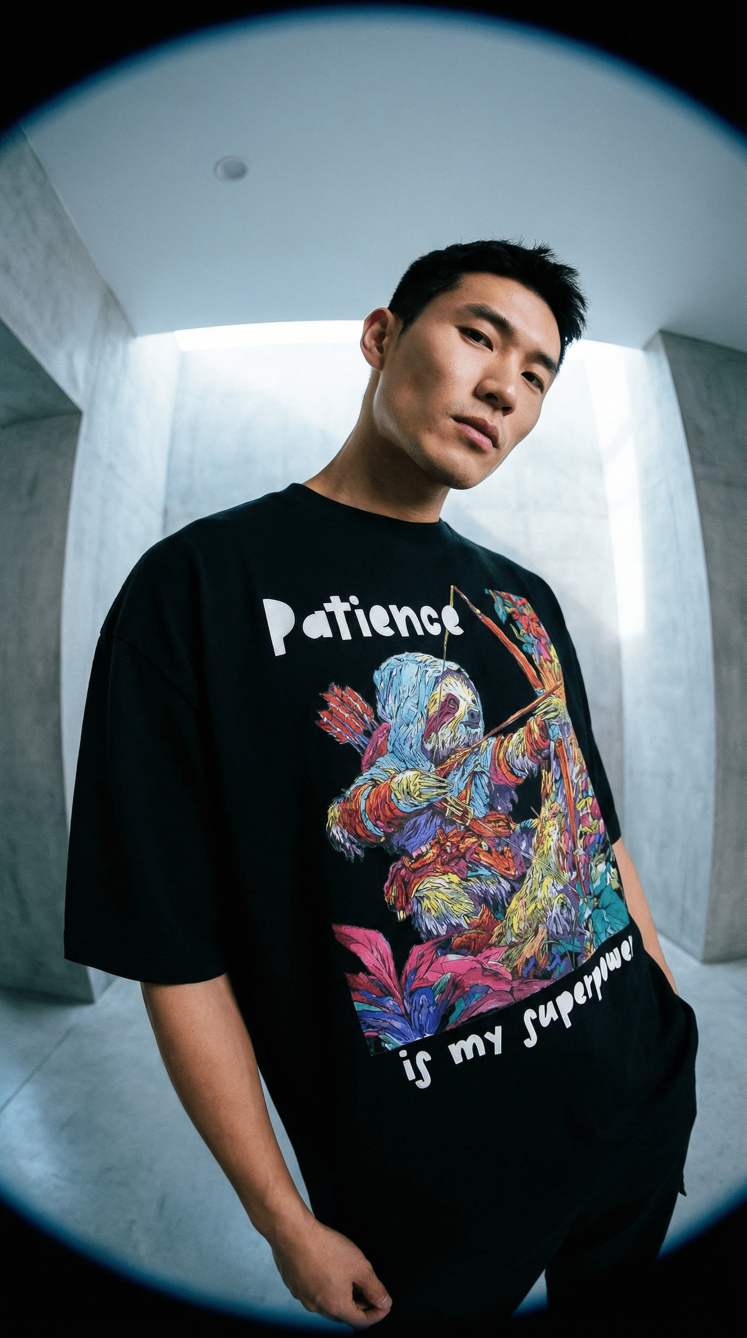 Klassisches Jugend-T-Shirt Faultier×Bogenschießen / SIGNATURE LABEL