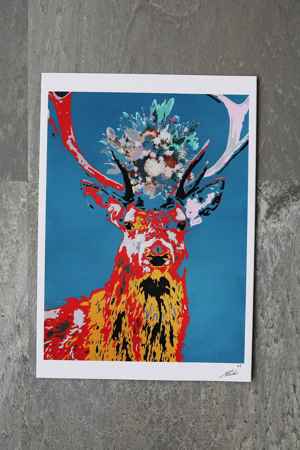 Reindeer -flower crown- | Limited Edition Print
