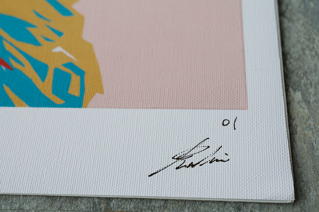 Waschbär-Blumenkranz | Limitierter Kunstdruck