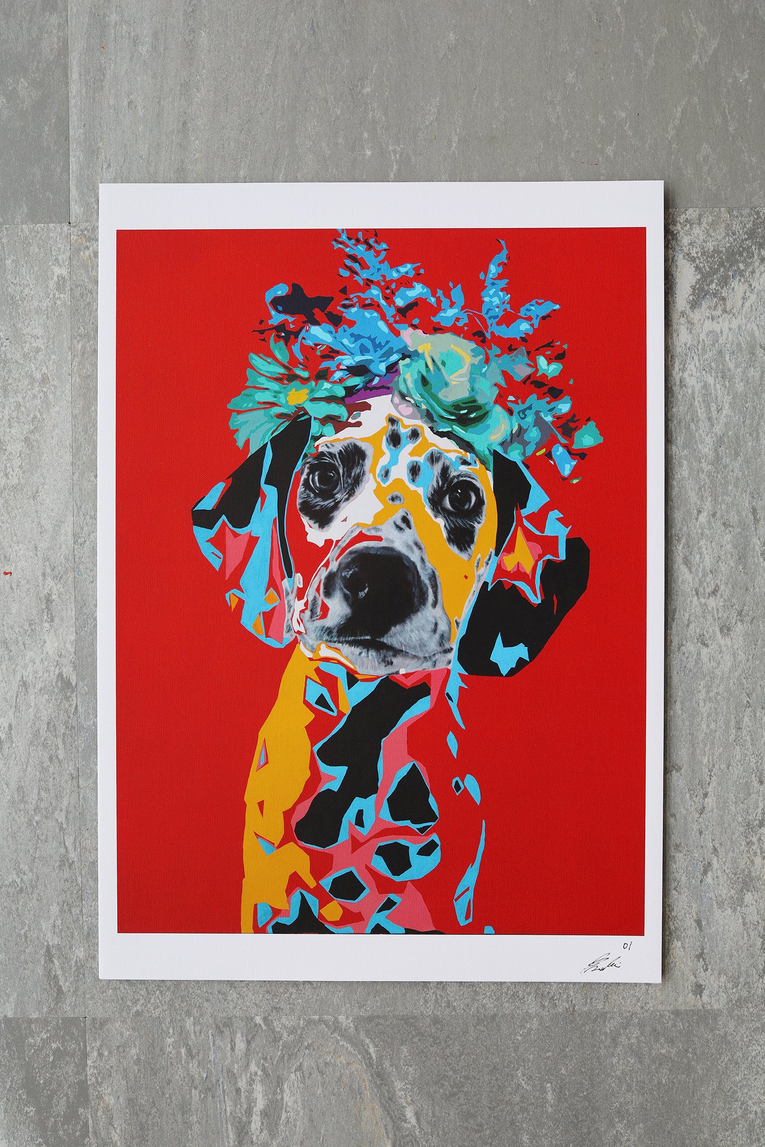 Dalmatian -Flower crown- | Limited Edition Print