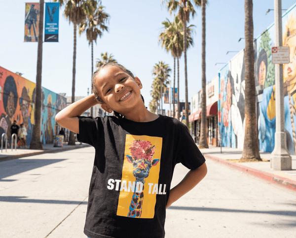 Youth classic tee Giraffe flower crown B