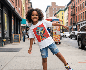 Youth classic tee Dalmatian flower crown