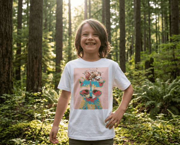 Youth classic tee Raccoon flower crown