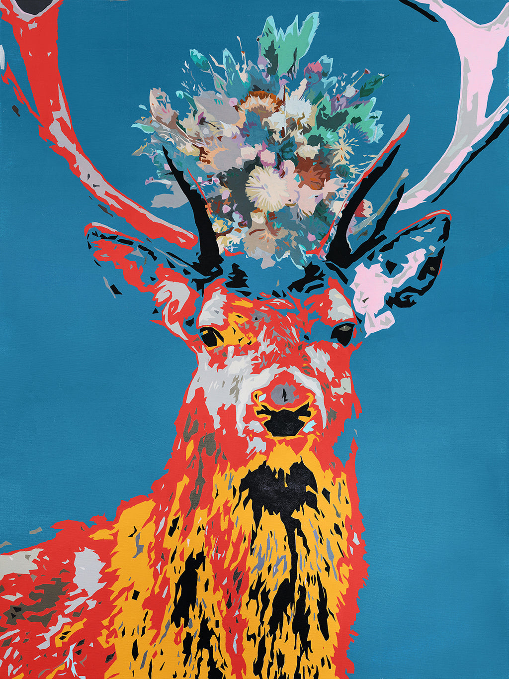 Reindeer -flower crown- | Limited Edition Print