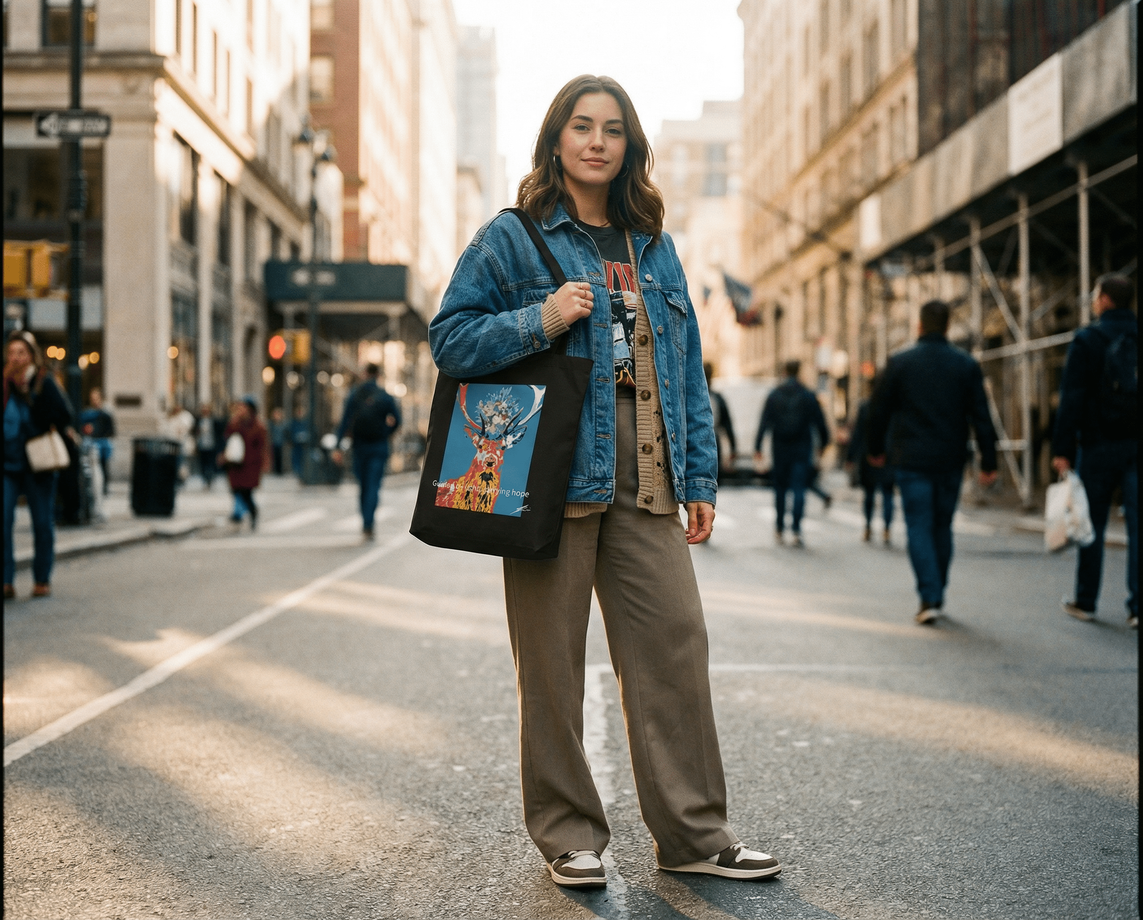 Reindeer flower crown B Eco Tote Bag