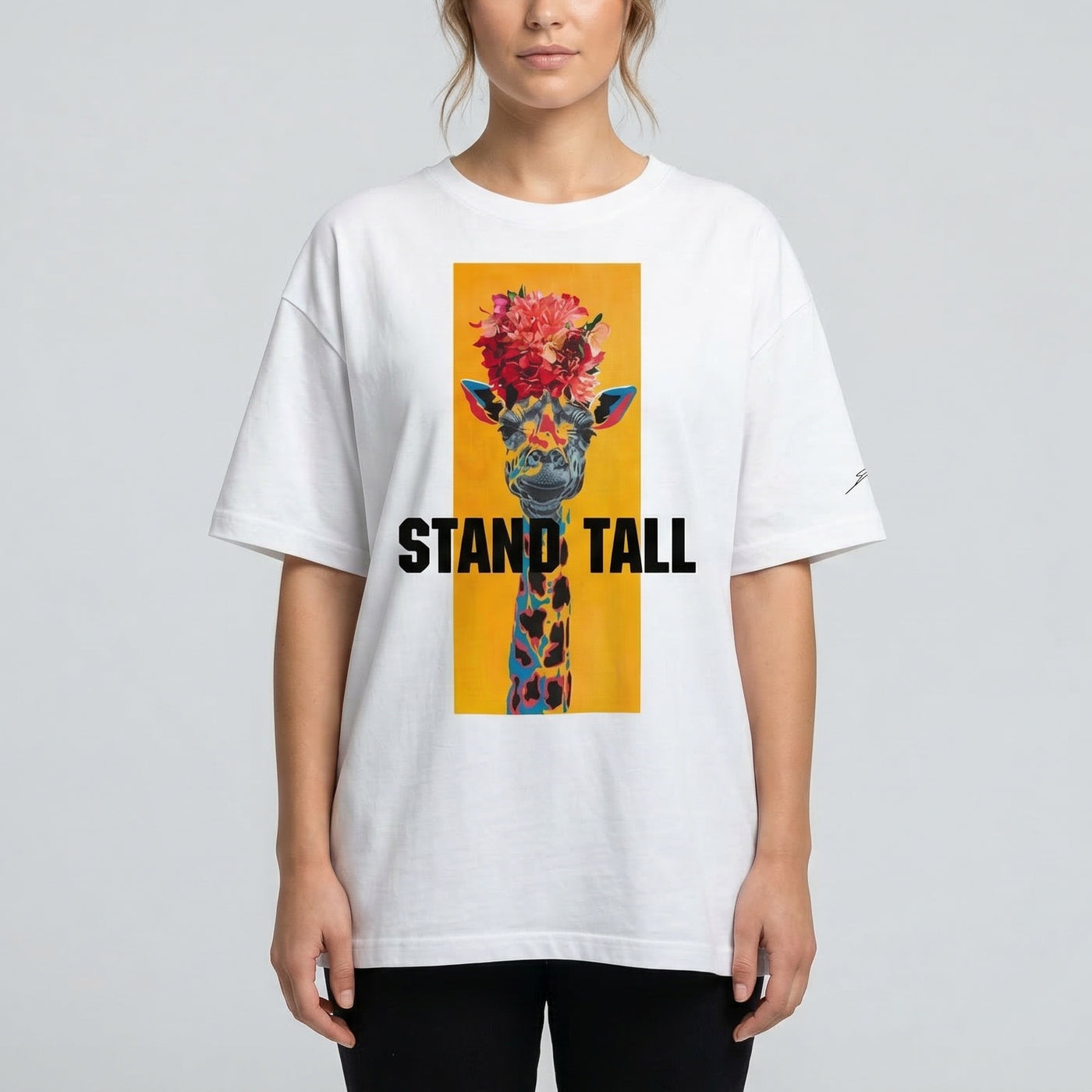 Giraffe Flower Crown  オーバーサイズTシャツ