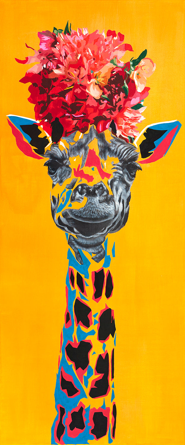 Giraffe -flower crown- | Limited Edition Print