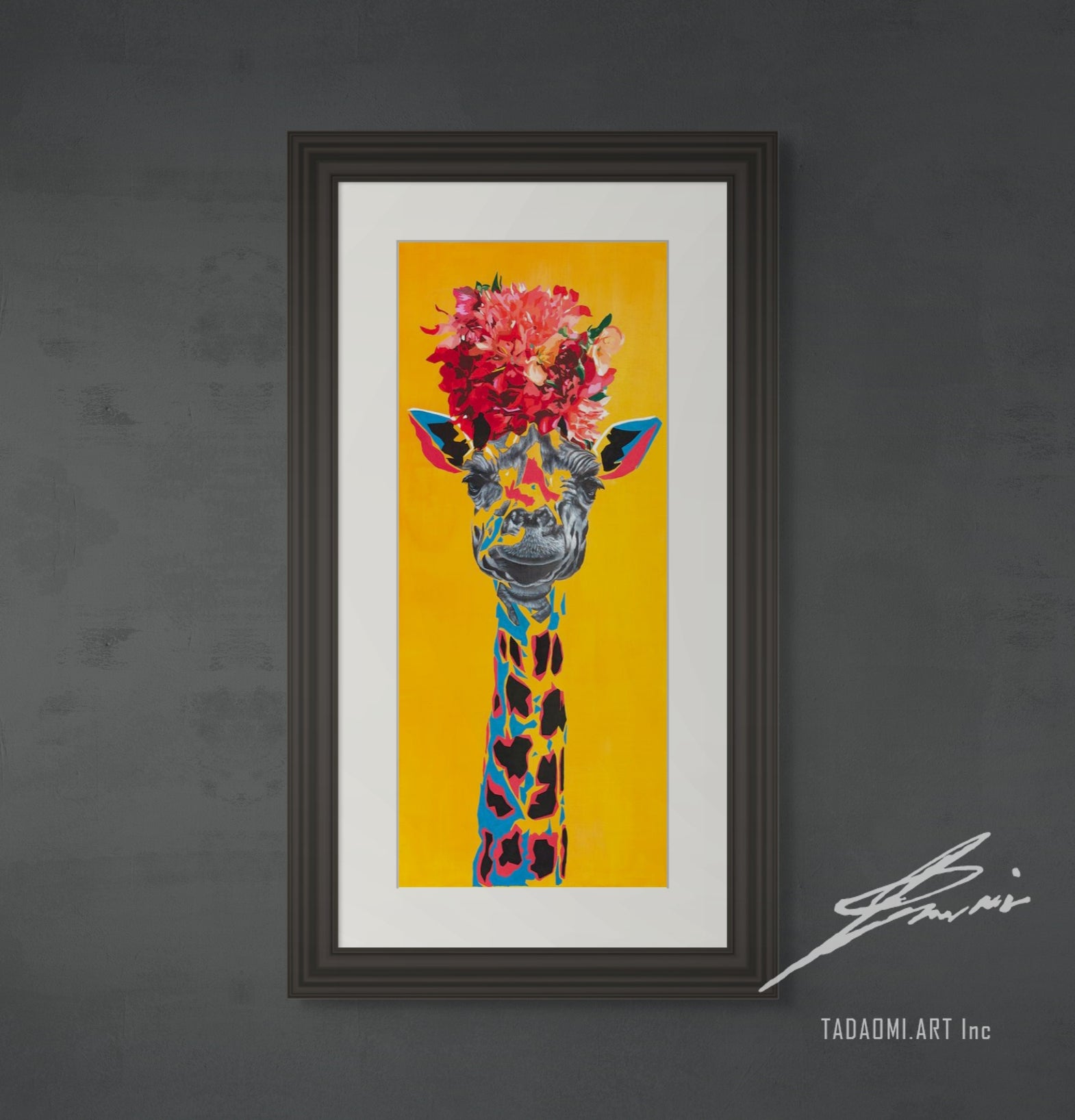 Giraffe -flower crown- | Limited Edition Print