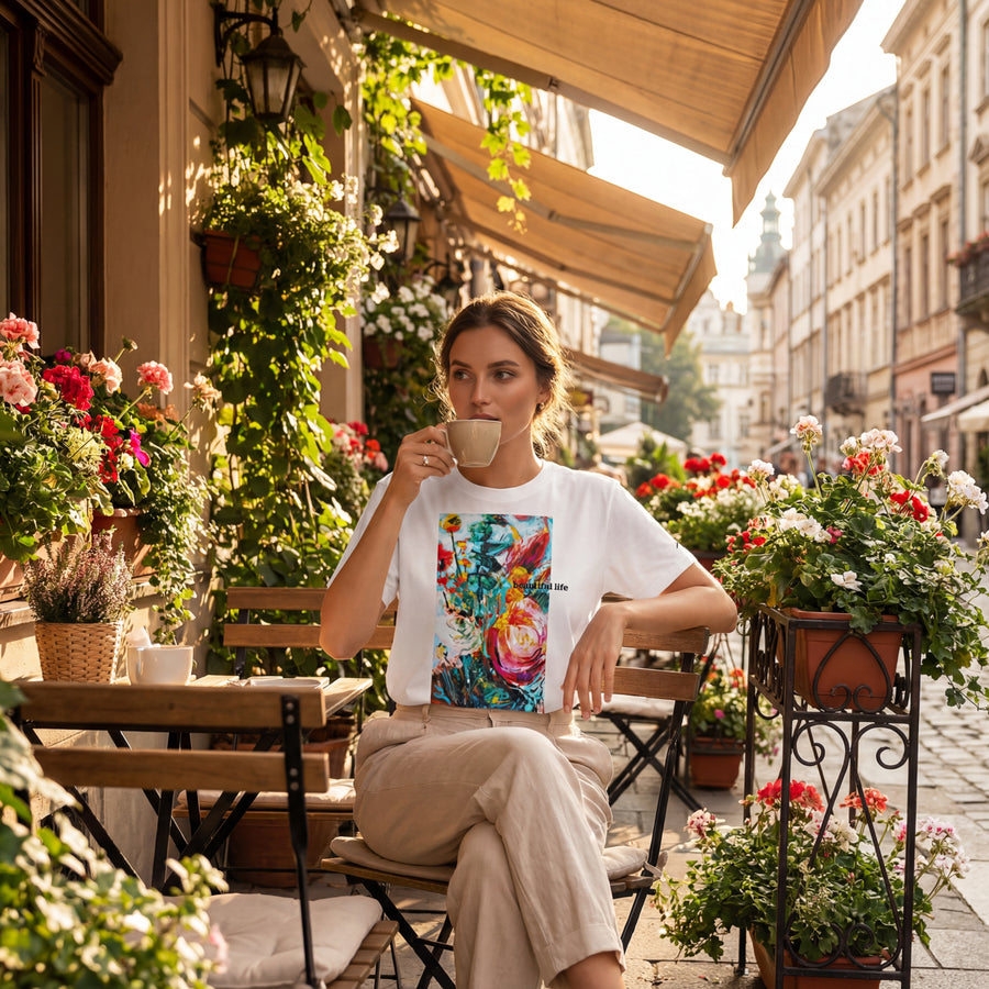 モデル身長：168cm前後 体型：細身〜標準  着用サイズ：M Regular Fit のため、 女性が着用すると程よくゆとりのある ベーシックなシルエットで着用できます。