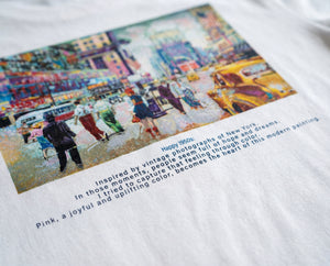Happy New York 1950s バックプリントハイクオリティTシャツ