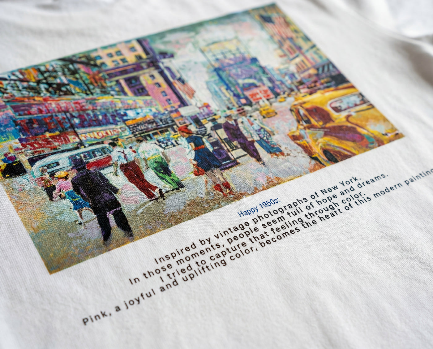 Happy New York 1950s バックプリントハイクオリティTシャツ