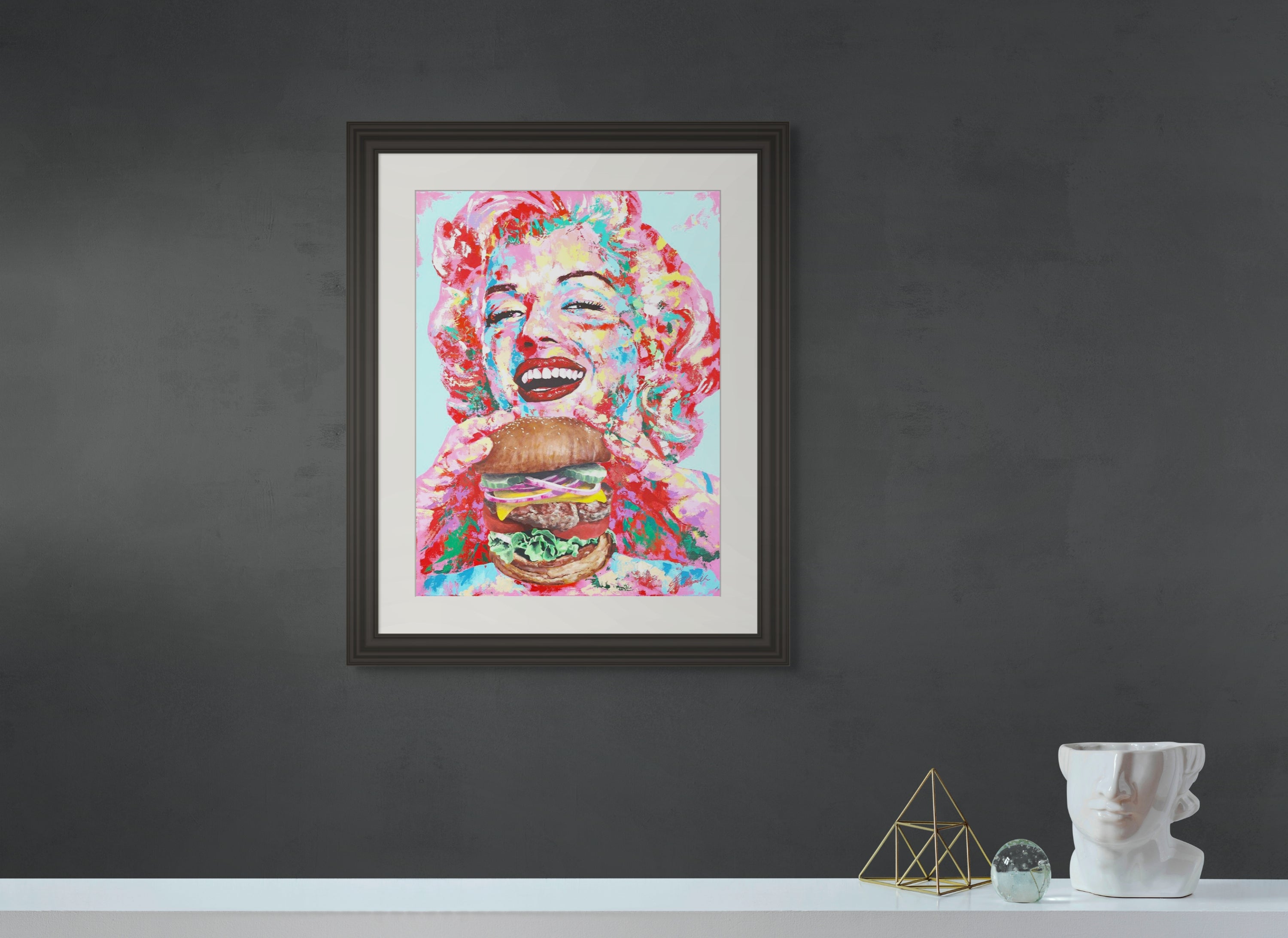 Marilyn with burger | Limited Edition Print