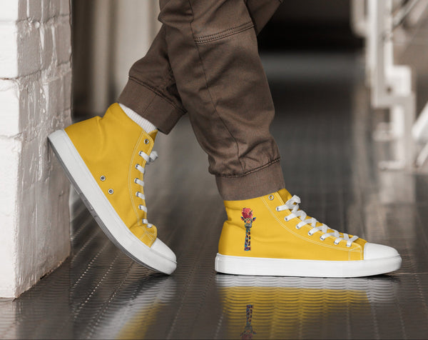 Giraffe flower crown Men’s ハイカット/キャンバスシューズ