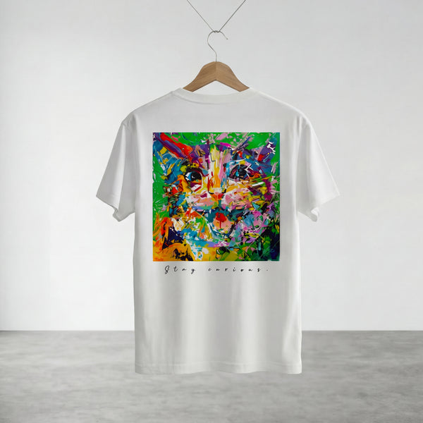 Meow バックプリントハイクオリティTシャツ