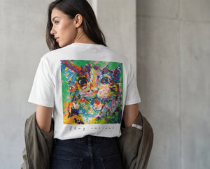 Meow バックプリントハイクオリティTシャツ