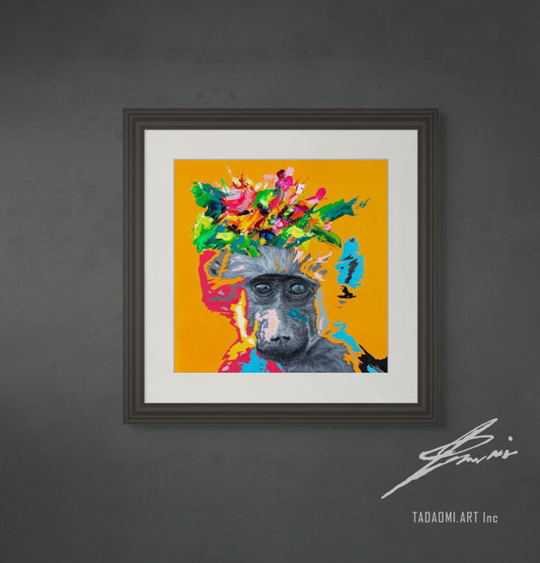 Monkey -flower crown- | Limited Edition Print