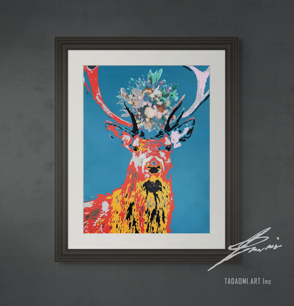 Reindeer -flower crown- | Limited Edition Print