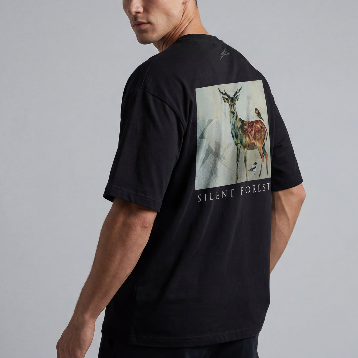 Silent Forest バックプリント オーバーサイズTシャツ