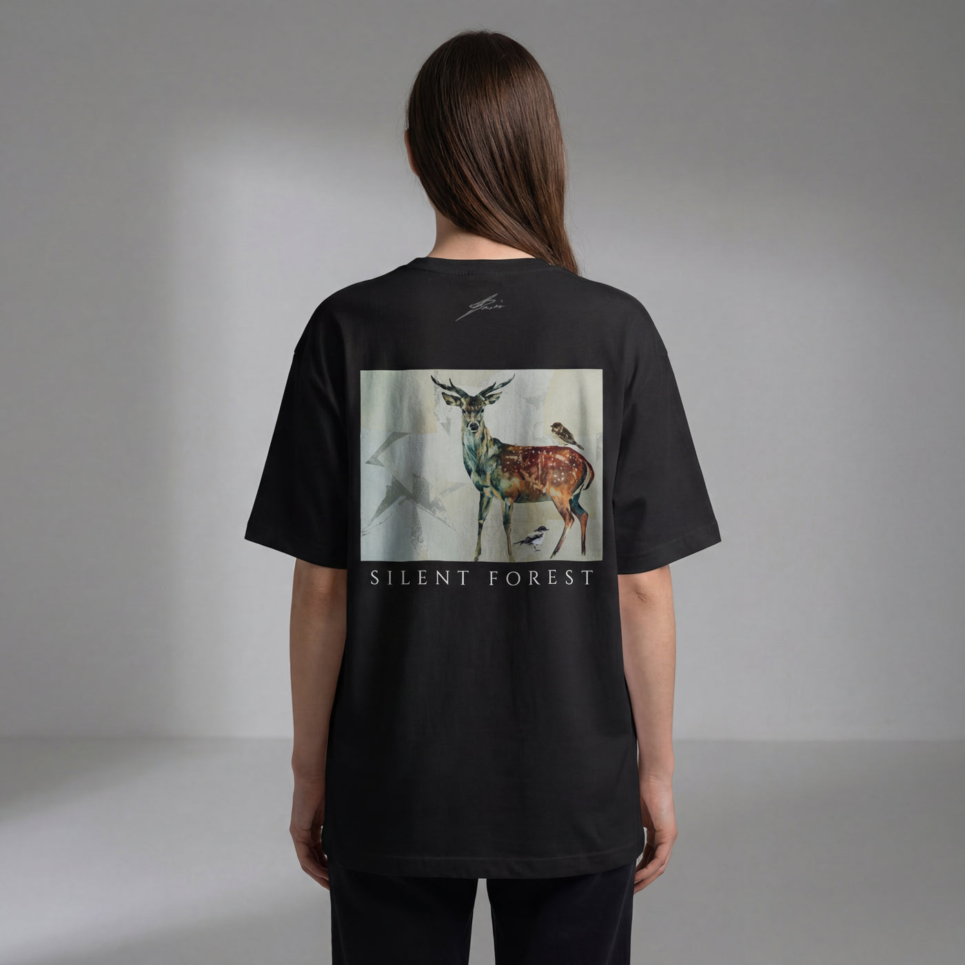 Silent Forest バックプリント オーバーサイズTシャツ