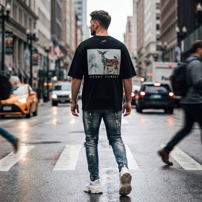 Silent Forest バックプリント オーバーサイズTシャツ